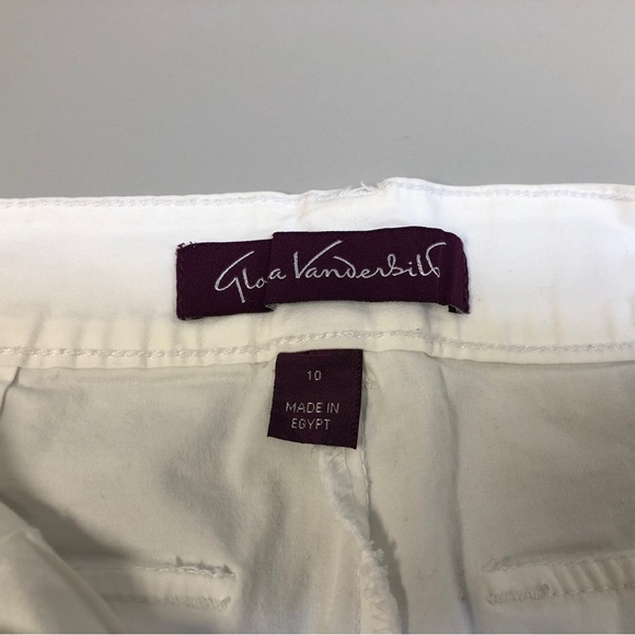 White Cotton Capri’s with Cuffs.  Sz 10 - Picture 10 of 11